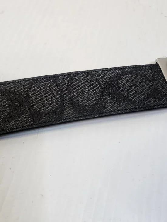 Coach Unisex Black Logo Dress Belt Adjustable Buckle Size 42 Designer New! - Picture 3 of 12